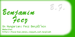 benjamin fecz business card